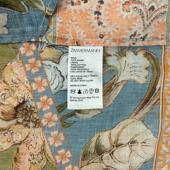 Zimmermann Mini Floral Long-Sleeve Chintz Patchwork Dress - Picture 6 of 6